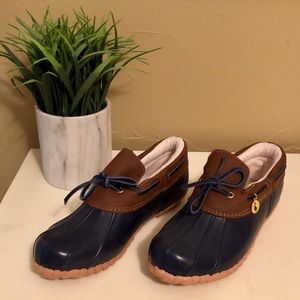 Navy Sporto Duck rubber ankle boots